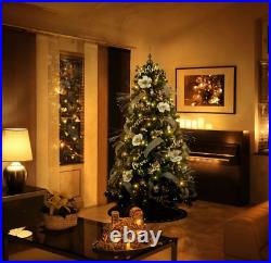 KI Store 7ft Christmas Tree with Ornaments and Lights Remote and Timer Champagne
