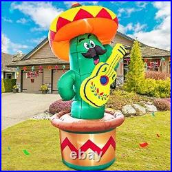 KOOY 8 FT Cinco De Mayo Inflatables Outdoor DecorationsBlow Up Fiesta Cactus