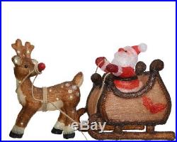 Kaemingk Christmas LED Indoor Outdoor Acrylic Santa with Sled