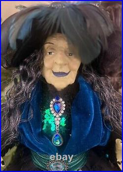 Karen Didion Halloween Priscilla Peacock Witch Doll With Broom 26