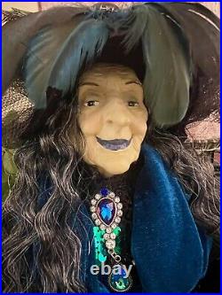 Karen Didion Halloween Priscilla Peacock Witch Doll With Broom 26