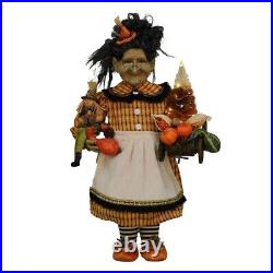 Karen Didion Lighted Fall Harvest Witch Halloween Figurine 21 Inch Multicolor