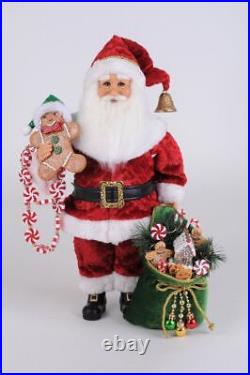Karen Didion Lighted Santa, Peppermint & Goodies (CC16-238)