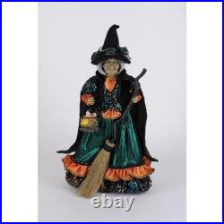 Karen Didion Lighted Tabitha Witch Figurine Polyresin Green