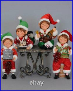 Karen Didion Originals Christmas 4 Piece Wine Elf Assortment