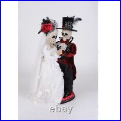 Karen Didion Wedding Skeleton Couple Halloween Figurine 24 Inch Multicolor