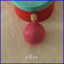 Kate Spade Bejeweled Pave Lenox Ornament Christmas Ball Pink Porcelain NIB