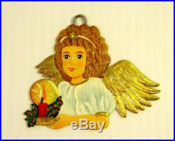 Kathe Wohlfahrt German Pewter Handpainted Christmas Ornament Gold Angel Candle