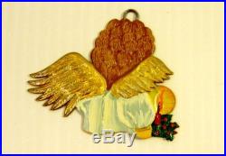 Kathe Wohlfahrt German Pewter Handpainted Christmas Ornament Gold Angel Candle