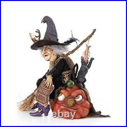 Katherine’s Collection 2021 Winona Witch with Broom and Cat Tabletop Figurine