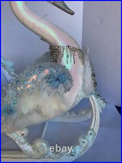 Katherine's Collection Dazzling swan sleigh blue white Crystal Kingdom 28-428310