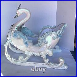 Katherine's Collection Dazzling swan sleigh blue white Crystal Kingdom 28-428310