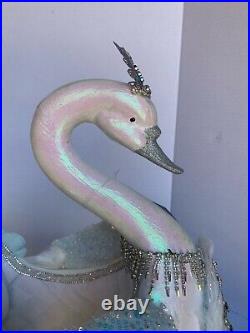 Katherine's Collection Dazzling swan sleigh blue white Crystal Kingdom 28-428310