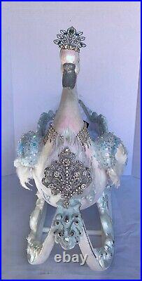 Katherine's Collection Dazzling swan sleigh blue white Crystal Kingdom 28-428310