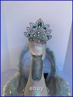 Katherine's Collection Dazzling swan sleigh blue white Crystal Kingdom 28-428310