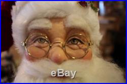 Katherine´s Collection Edler Weihnachtsmann Brille Santa Rot Gold Samt 66cm NEU