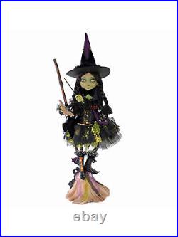 Katherine’s Collection Halloween Decoration Figurine Young Witch with Broom