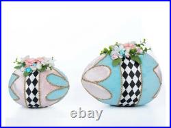 Katherine’s Collection Hearts & Wonderland Lrg Fabric Covered Easter Egg Set NIB