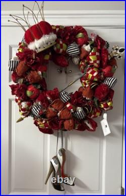 Katherine's Collection Mackenzie Childs Wreath Courtly Check Retired & Rare Katherine's Collection Mackenzie Childs Wreath Courtly Check Retired & Rare