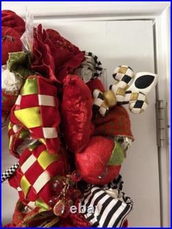 Katherine's Collection Mackenzie Childs Wreath Courtly Check Retired & Rare Katherine's Collection Mackenzie Childs Wreath Courtly Check Retired & Rare