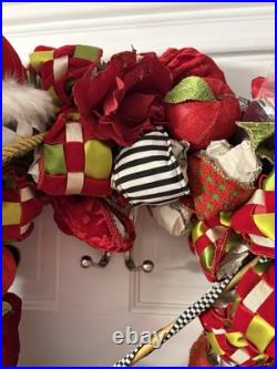 Katherine's Collection Mackenzie Childs Wreath Courtly Check Retired & Rare Katherine's Collection Mackenzie Childs Wreath Courtly Check Retired & Rare