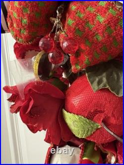 Katherine's Collection Mackenzie Childs Wreath Courtly Check Retired & Rare Katherine's Collection Mackenzie Childs Wreath Courtly Check Retired & Rare