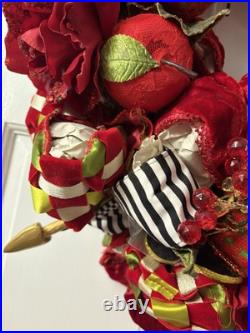 Katherine's Collection Mackenzie Childs Wreath Courtly Check Retired & Rare Katherine's Collection Mackenzie Childs Wreath Courtly Check Retired & Rare