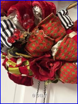 Katherine's Collection Mackenzie Childs Wreath Courtly Check Retired & Rare Katherine's Collection Mackenzie Childs Wreath Courtly Check Retired & Rare