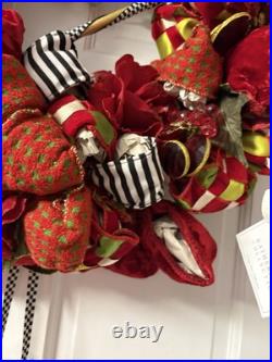 Katherine's Collection Mackenzie Childs Wreath Courtly Check Retired & Rare Katherine's Collection Mackenzie Childs Wreath Courtly Check Retired & Rare