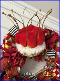 Katherine's Collection Mackenzie Childs Wreath Courtly Check Retired & Rare Katherine's Collection Mackenzie Childs Wreath Courtly Check Retired & Rare