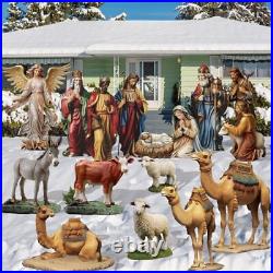 Kigley 15 Pcs Christmas Outdoor Nativity Set Large Outdoor Yard Signs 4 ft Ho