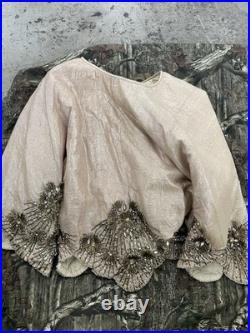 Kim Seybert Christmas Tree Skirt Heavily Beaded Cream Exquisite Victorian H68
