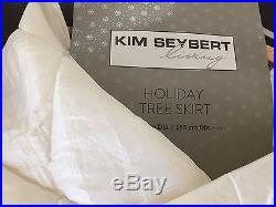 Kim Seybert Cream Ivory White Beaded Christmas Tree Skirt Brand New