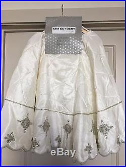Kim Seybert Cream Ivory White Beaded Christmas Tree Skirt Brand New-Last one