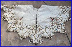 Kim Seybert Multicolored- Beaded Holiday Christmas Tree skirt-Sample Sale