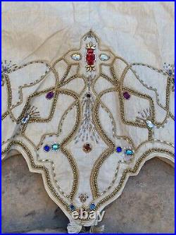 Kim Seybert Multicolored- Beaded Holiday Christmas Tree skirt-Sample Sale