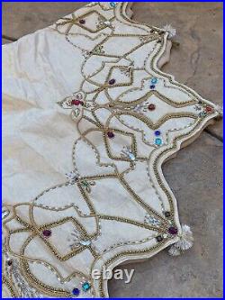 Kim Seybert Multicolored- Beaded Holiday Christmas Tree skirt-Sample Sale