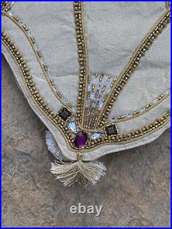 Kim Seybert Multicolored- Beaded Holiday Christmas Tree skirt-Sample Sale