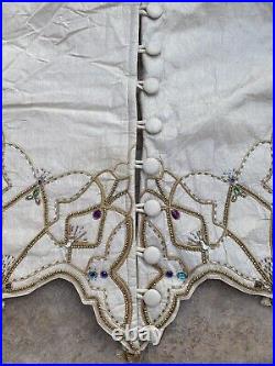 Kim Seybert Multicolored- Beaded Holiday Christmas Tree skirt-Sample Sale
