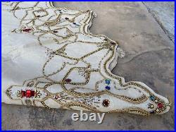 Kim Seybert Multicolored- Beaded Holiday Christmas Tree skirt-Sample Sale