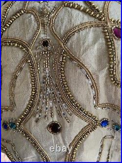 Kim Seybert Multicolored- Beaded Holiday Christmas Tree skirt-Sample Sale