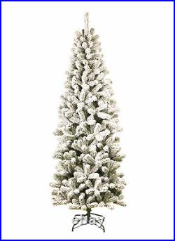 King of Christmas 6′ unlit Prince Flocked Pencil Artificial Christmas Tree