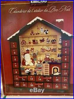 Kirkland Santas Workshop Advent Calendar Ornaments Charms Christmas Wood Costco