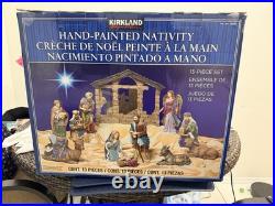 Kirkland Signature Hand Painted Nativity Scene 13 Pieces Christmas Angel Gabriel