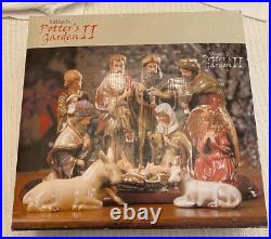 Kirklands Potters Garden II Nativity Set Nice Glaze Tallest Figure 7 1/2