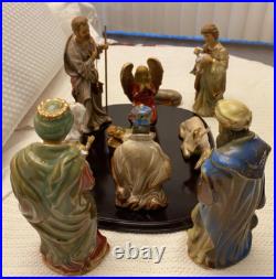 Kirklands Potters Garden II Nativity Set Nice Glaze Tallest Figure 7 1/2