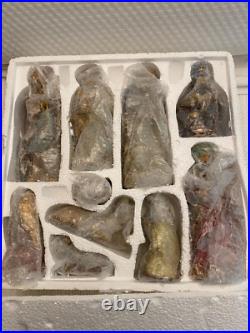 Kirklands Potters Garden II Nativity Set Nice Glaze Tallest Figure 7 1/2