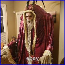 Krampus 6.5′ Tall Moving, Howling Light-Up Eyes Animatronic Christmas Used Once