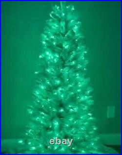 Kringle Express Frosted Colored 6.5′ Tinsel Tree with 400 Lights BLUE
