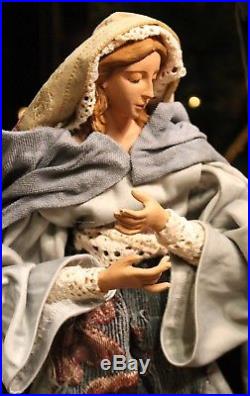 Krippenfiguren Heilige Familie Krippe Maria Josef Jesus 47cm Nativity Stoff NEU